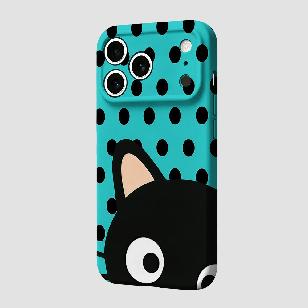 Turquoise Polka Dot Cat Phone  - Apple Iphone 15 Pro Max ulasan dan harga